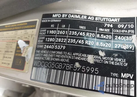 2011 Mercedes-Benz Glk 350 из США, поврежденный, VIN WDCGG5GB7BF575995